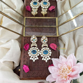 Vriksham Unique Tilak And Oval Shape Dangler-Sky Blue-G18327